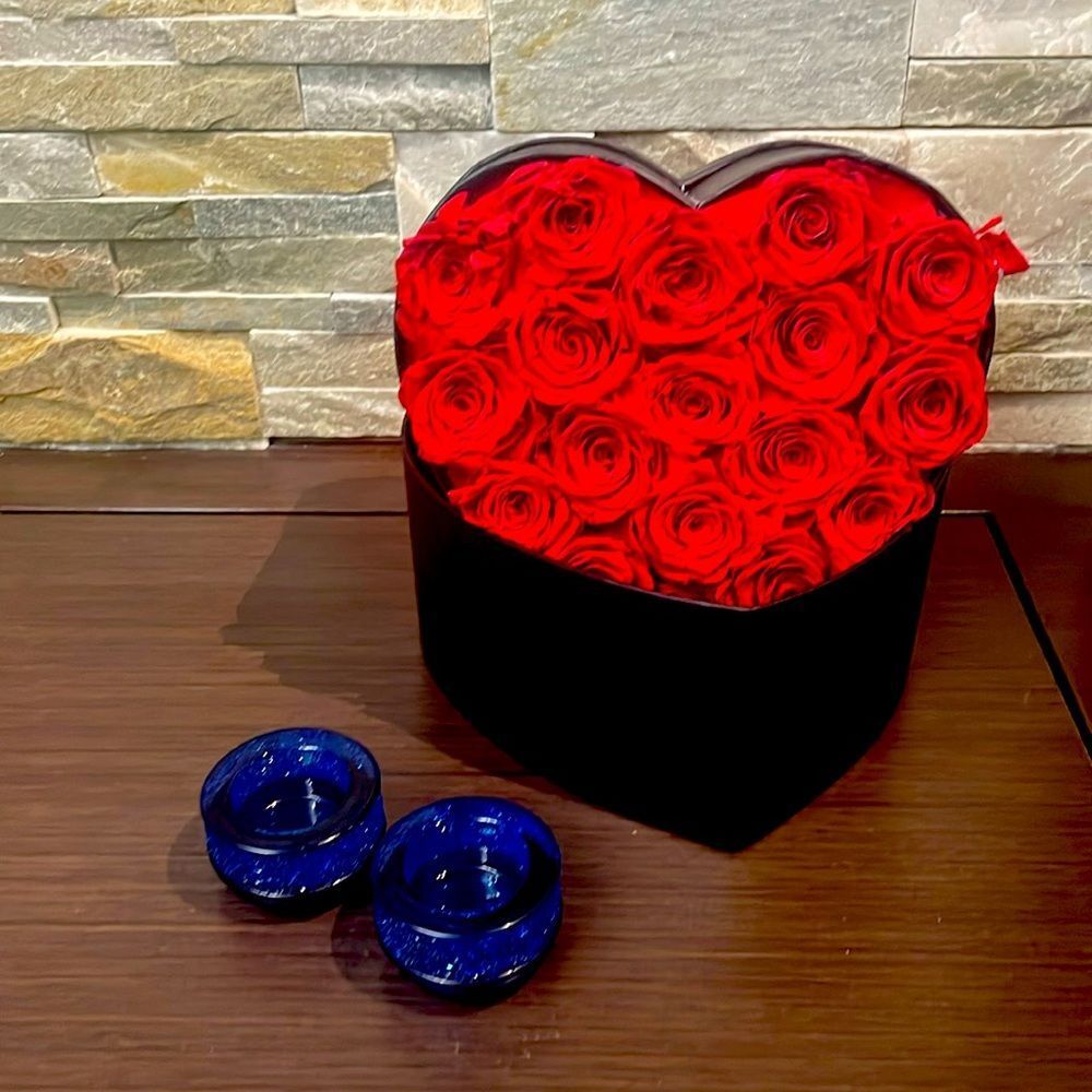 Swarovski blue crystal candle holders( SOLD TOGETHER)
